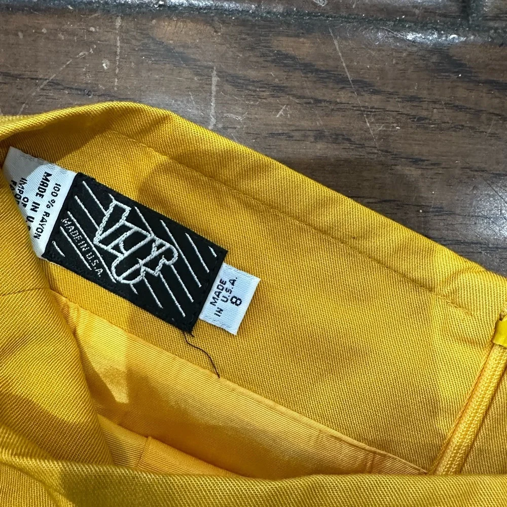 Vintage KGR Elegant Yellow Double-Button Pencil Skirt‎